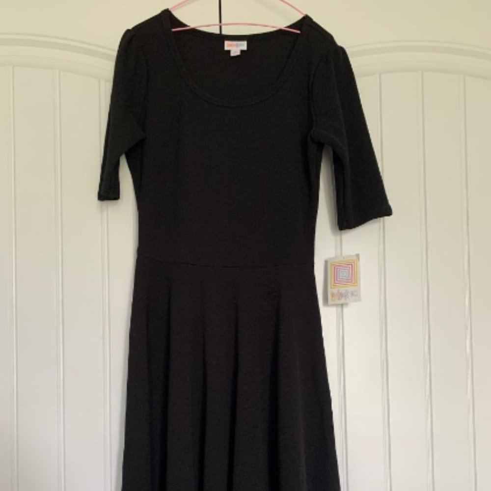 LuLaRoe NICOLE black dress A-line bottom and 3/4 sleeves NEW women size M medium